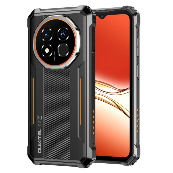 OUKITEL G6 Rugged Smartphone, Orange, 4G LTE, 6.52" 90Hz Display, 16GB RAM (4GB + 12GB Extended), 128GB, 64MP Camera, Android 16, 10600mAh, NFC, Dual SIM [3]
