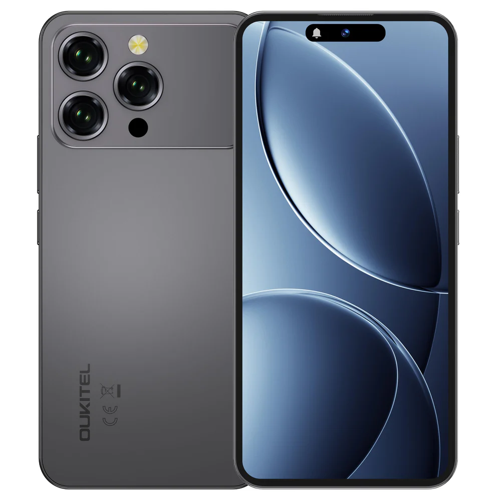 Telefon mobil Oukitel P1 Pro, Negru, 4G, 6.7   AMOLED, 24GB RAM (8GB + 16GB Extensibili), 512GB ROM, 50MP, Android 15, Helio G100, NFC, Senzor Amprenta, 5150mAh, 18W, Dual SIM