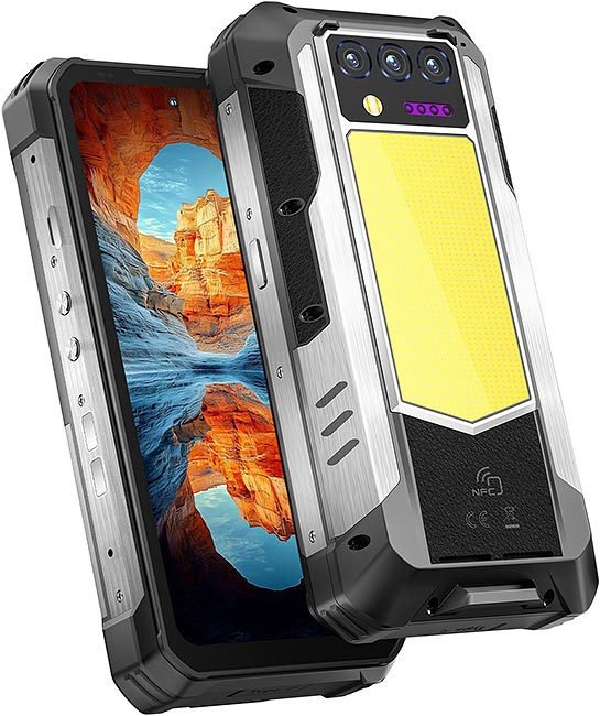 OUKITEL WP100 Plus Mobile Phone, Silver, 5G, 1200lm Camping Light, 20MP Night Vision, 6.8" FHD+ 120Hz, 36GB RAM (12GB + 24GB Extended), 512GB, 33000mAh, 66W, Android 16, Dual SIM [3]
