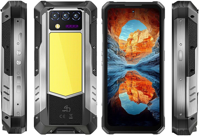 OUKITEL WP100 Plus Mobile Phone, Silver, 5G, 1200lm Camping Light, 20MP Night Vision, 6.8" FHD+ 120Hz, 36GB RAM (12GB + 24GB Extended), 512GB, 33000mAh, 66W, Android 16, Dual SIM [2]