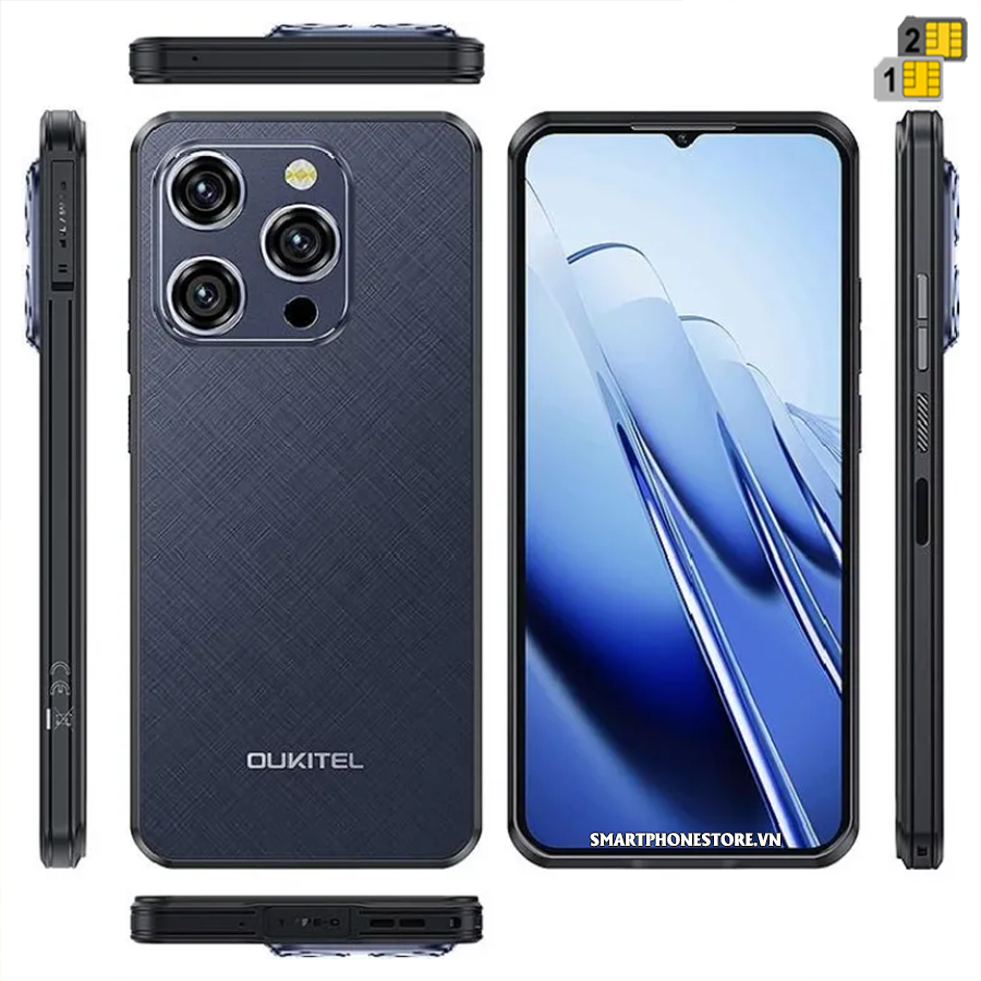 Telefon mobil Oukitel WP52, Albastru, 5G, 6.6", 16GB RAM (4GB + 12GB extensibili), 256GB ROM, Android 14, MediaTek Dimensity 6100+, 48MP, 6500mAh, Dual SIM [2]