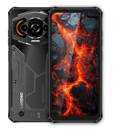 Telefon Mobil LAGENIO Panther 1, Negru, 4G, 6.7   HD+ 120Hz, 12GB RAM (4GB + 8GB Extinsa), 128GB ROM, 13MP, Android 15, Unisoc T7250, Lumini RGB, AI Gemini, NFC, 5150mAh, 18W, Dual SIM