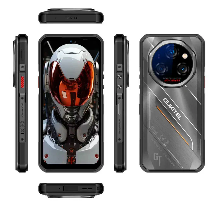 Mobile Phone Oukitel WP62, Black, 5G, 6.6" FHD+ 120Hz, 36GB RAM (12GB + 24GB Extended), 512GB ROM, Android 15, MTK Dimensity 7025, 108MP, Night Vision, NFC, Face ID, 11000mAh, 33W, Dual SIM [2]