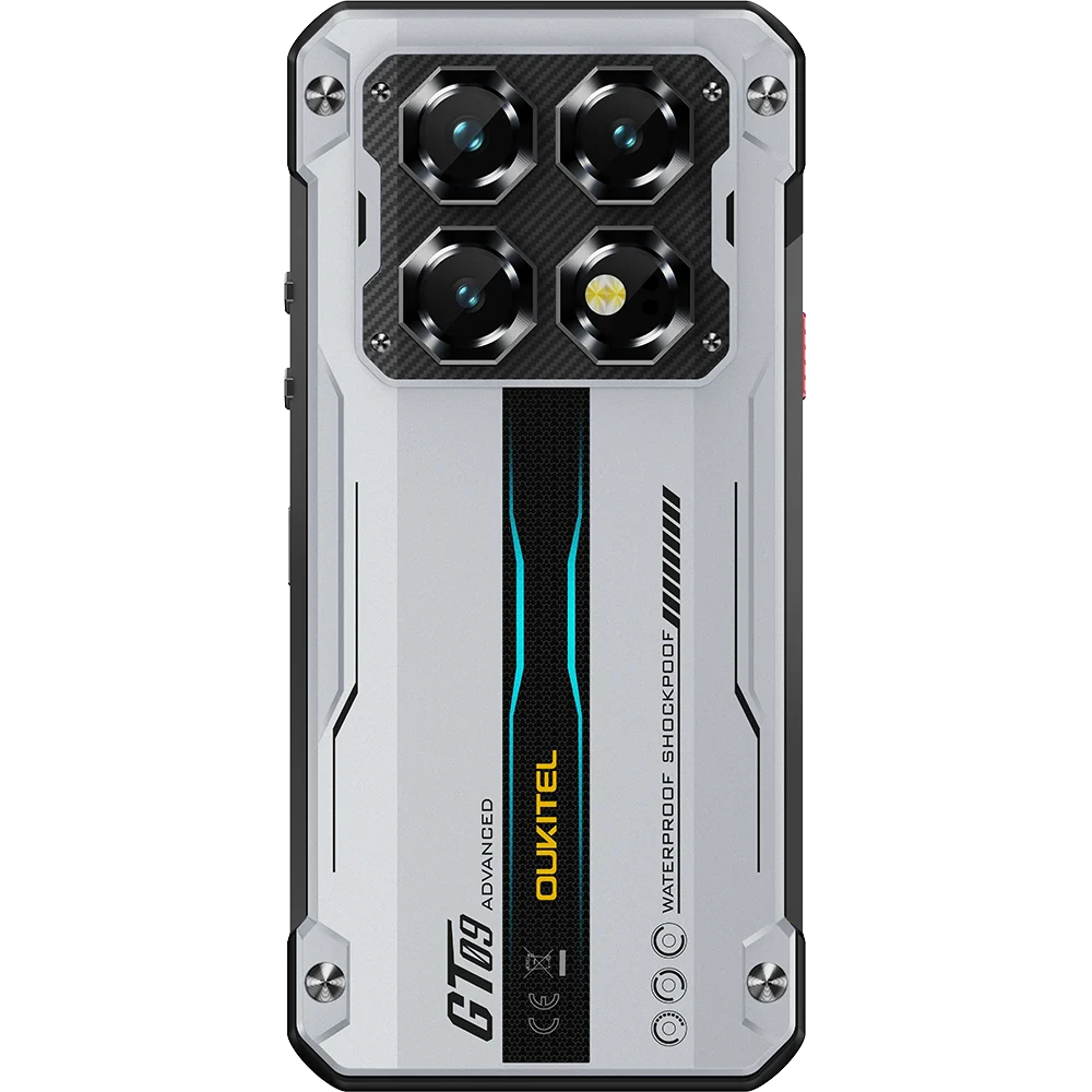 Oukitel WP60 Mobiltelefon, Ezüst, 5G, 7.2" HD 120Hz, 36GB RAM (12GB + 24GB Kiterjesztett), 512GB ROM, Android 15, Dimensity 7025, 108MP, Éjjellátó, NFC, Arcfelismerés, 10000mAh, 33W, Két SIM [8]