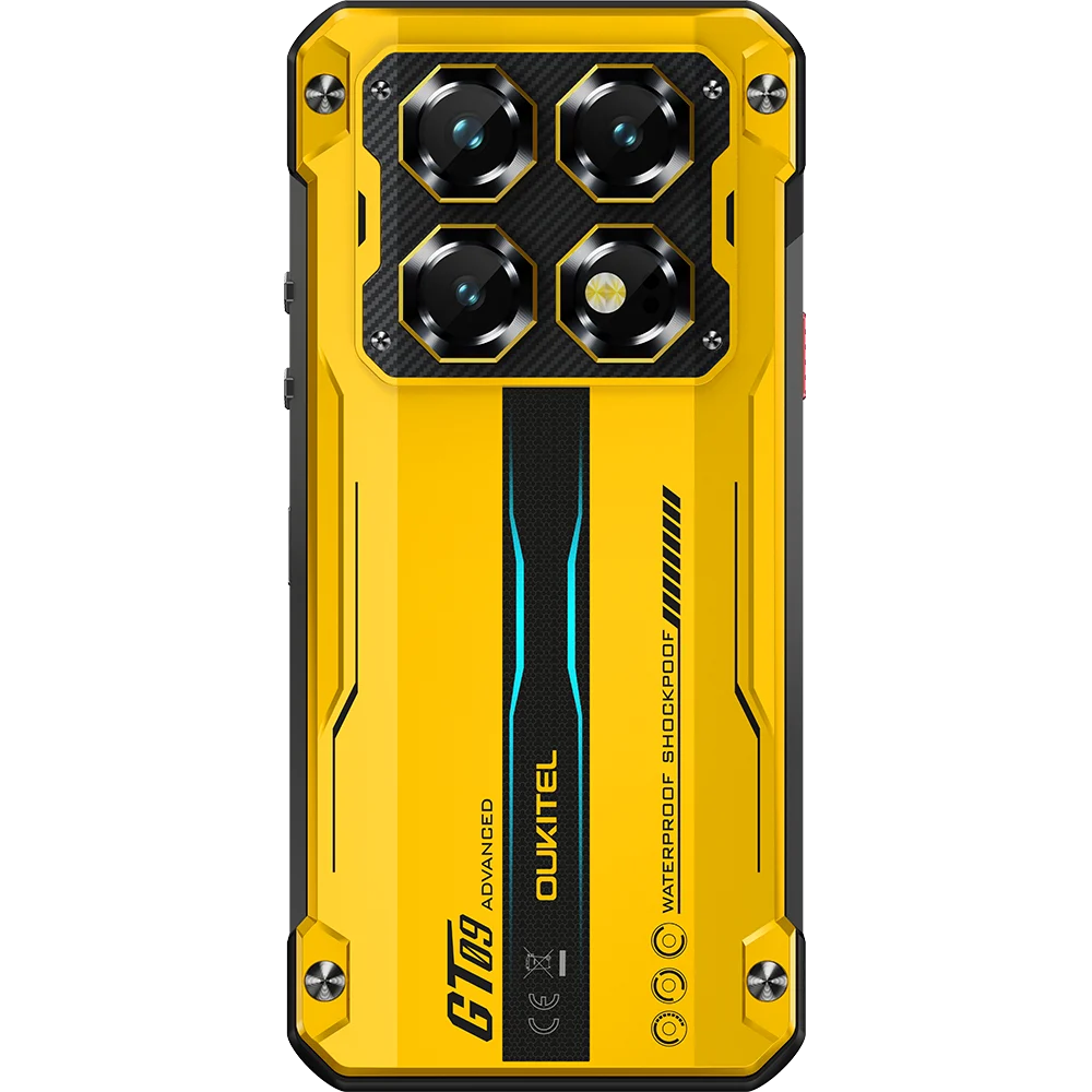 Oukitel WP60 Mobiltelefon, Sárga, 5G, 7.2" HD 120Hz, 48GB RAM (16GB + 32GB Kiterjesztett), 512GB ROM, Android 15, Dimensity 7025, 108MP, Éjjellátó, NFC, Arcfelismerés, 10000mAh, 33W, Két SIM [13]