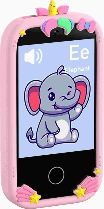 iSEN W5 Gyermek Mobiltelefon, Rózsaszín, 2.8" Érintőképernyő, 32GB ROM, Többfunkciós (Fotó, Videó, Játékok, Zene, Oktatás), 30W Pixeles Kamera, 600mAh, DC-5V, Szilikon Tok [8]