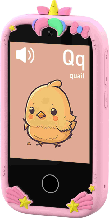 iSEN W5 Gyermek Mobiltelefon, Rózsaszín, 2.8" Érintőképernyő, 32GB ROM, Többfunkciós (Fotó, Videó, Játékok, Zene, Oktatás), 30W Pixeles Kamera, 600mAh, DC-5V, Szilikon Tok [12]