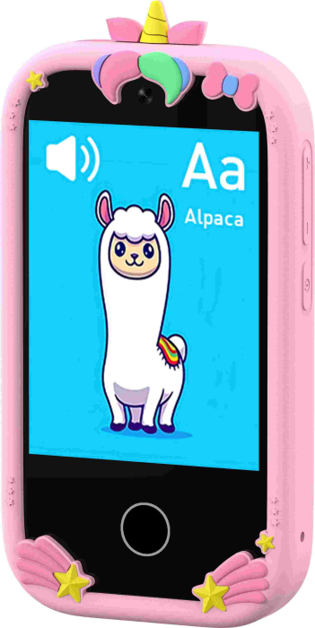 iSEN W5 Gyermek Mobiltelefon, Rózsaszín, 2.8" Érintőképernyő, 32GB ROM, Többfunkciós (Fotó, Videó, Játékok, Zene, Oktatás), 30W Pixeles Kamera, 600mAh, DC-5V, Szilikon Tok [9]