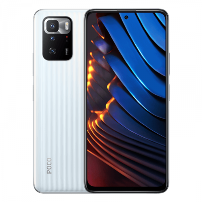 Telefon mobil POCO X3 GT 5G Alb, 6.6 DotDisplay 120Hz, 8GB RAM, 128GB ROM, MIUI 12.5, Dimensity 1100 OctaCore, NFC, 5000mAh, Dual SIM