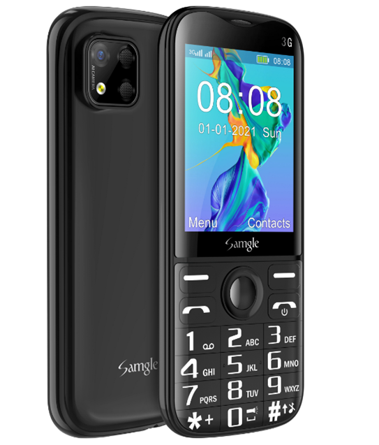 Telefon mobil Samgle Hero 3G Negru, Display 2.4 inch, Bluetooth, 64MB RAM + 128MB ROM, Camera foto, Slot Card, Radio FM, Internet, Dual SIM