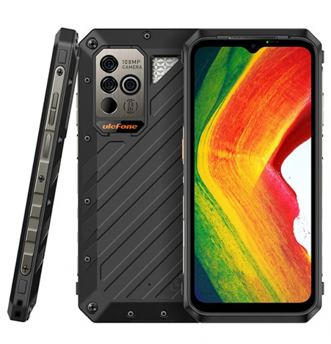 Ulefone Armor 18 Ultra 5G Mobiltelefon Fekete, 6,58" IPS FHD+, 24 GB RAM (12 GB + 12 GB bővíthető), 512 GB ROM, Android 13, Dimenzió 7050, NFC, IP68, 9600 mAh, Dual SIM [5]