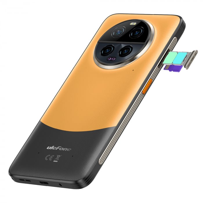 Telefon mobil Ulefone Armor 23 Ultra 5G Orange, Comunicare satelit, 6.78" LCD FHD+ 120Hz, 24GB RAM (12GB + 12GB extensibili), 512GB ROM, Android 13, MediaTek MT6891, 64MP Night Vision, 5280mAh, 120W [18]