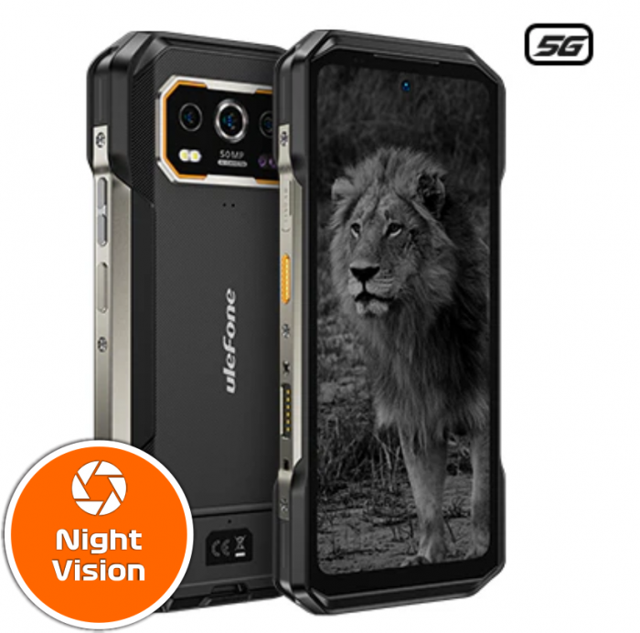 Telefon mobil Ulefone Armor 27 Pro, Negru, 5G, Camera termica FLIR, Camera Night Vision 64MP, 6.78 FHD+ 120Hz, 24GB RAM (12GB+ 12GB extensibili) , 256GB ROM, Android 14, 10800mAh, DualSim