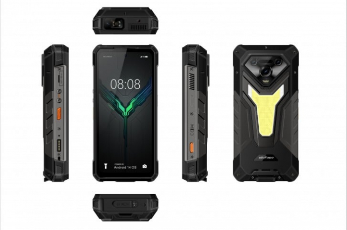 Mobile Phone Ulefone Armor 34 Pro, 5G, 6.95" LCD, 150-Lumen Video Projector, 32GB RAM (16GB + 16GB expandable), 512GB ROM, Android 15, Dimensity 7300, Night Vision, WiFi 7, 25500mAh, 66W Dual SIM [3]