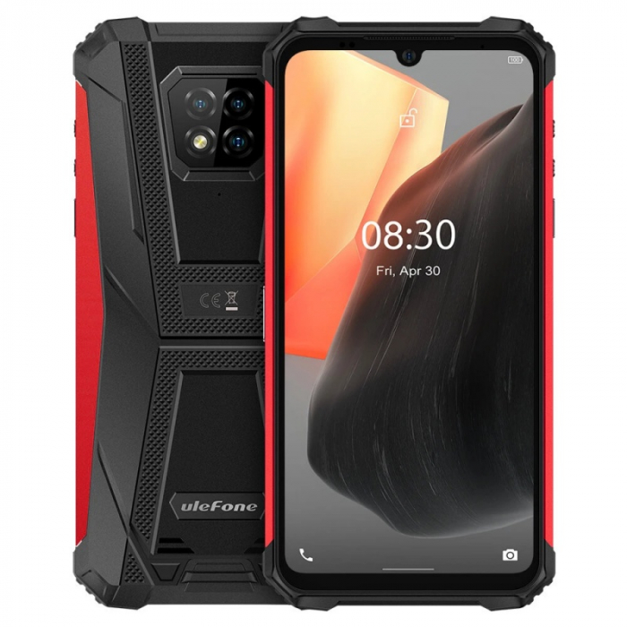 Telefon mobil Ulefone Armor 8 Pro Rosu, 4G, 6.1 Waterdrop, 6GB RAM, 128GB ROM, Android 11, Helio P60, NFC, IP68, 5580mAh, Dual SIM