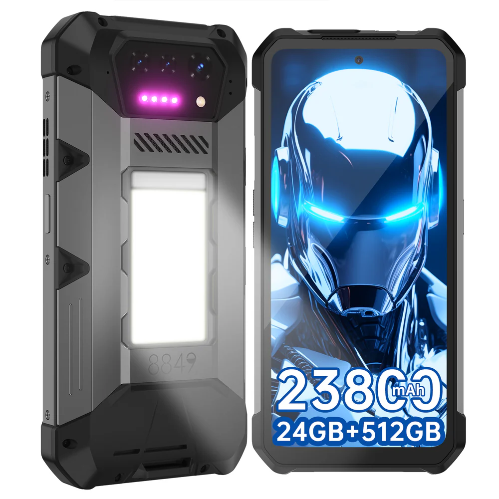 Telefon mobil Unihertz 8849 Hike, 4G, 6.78   FHD+, 120Hz, 24GB RAM (12GB + 12GB extensibili), 512GB ROM, 50MP, Android 14, Lanterna 1200 Lumeni, NFC, 23800mAh, Dual SIM