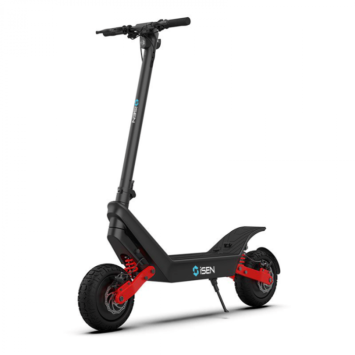 Összecsukható elektromos roller iSEN X10 Fekete, Felújított, 11 inch, 2x 600W, legnagyobb hatótávolság 100 km, sebesség akár 40 km/h, levehető 48V 18.2Ah akkumulátor [8]