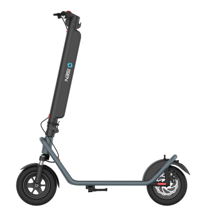 Foldable electric scooter iSEN X11 Blue, 10-inch, front suspension, 500W, maximum autonomy of 50km, maximum speed of 35km/h, detachable battery [3]