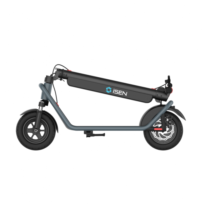Foldable electric scooter iSEN X11 Blue, 10-inch, front suspension, 500W, maximum autonomy of 50km, maximum speed of 35km/h, detachable battery [4]