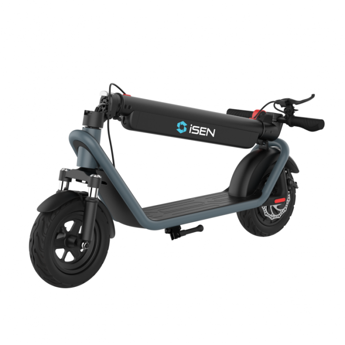 Foldable electric scooter iSEN X11 Blue, 10-inch, front suspension, 500W, maximum autonomy of 50km, maximum speed of 35km/h, detachable battery [6]