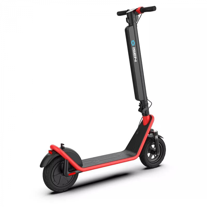 Foldable electric scooter iSEN X11 Red, 10 inch, front suspension, 500W, max autonomy 50km, max speed 35km/h, detachable battery [6]
