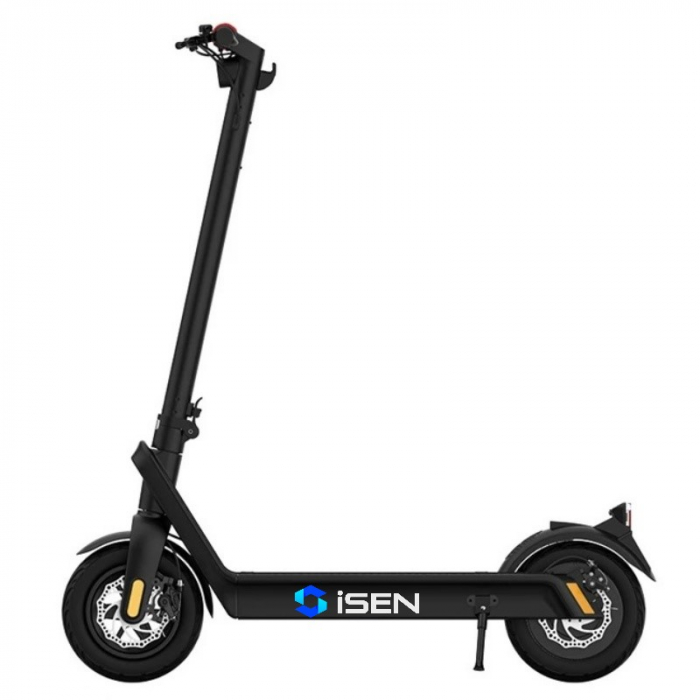 Folding Electric Scooter iSEN X9 Plus 2026 Black, BT, 10 inch, 500W, maximum range 65km, up to 25km/h, detachable battery 15.6Ah [2]