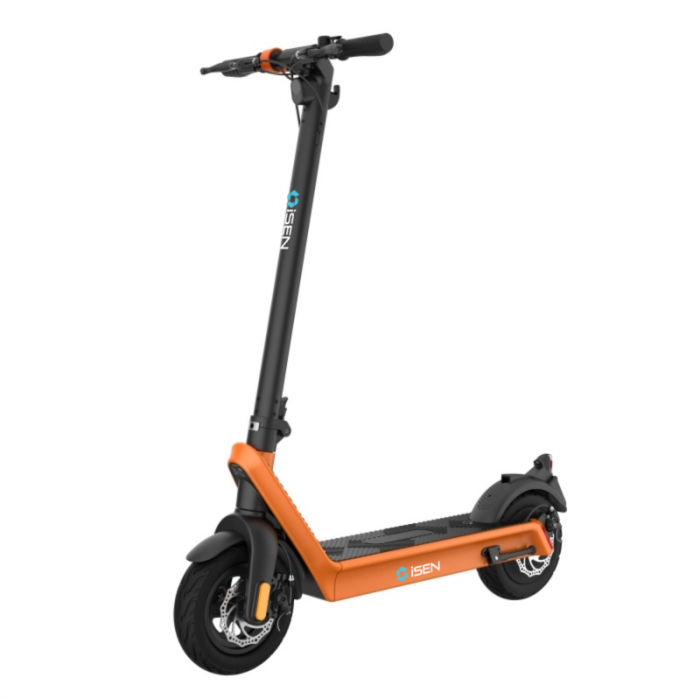 Folding Electric Scooter iSEN X9 Plus 2026 Orange, BT, 10 inch, 500W, maximum range 65km, up to 25km/h, detachable battery 15.6Ah [6]
