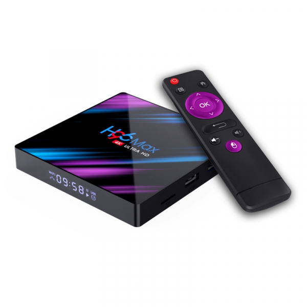 TV Box H96 MAX-3318 Smart Media Player, 4K, 4GB RAM, 32GB ROM, Rockchip RK3318 QuadCore, Android 10.0, USB 3.0, Slot memorie, Resigilat