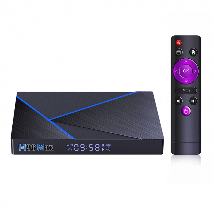 TV Box H96 Max V56 Smart Media Player, 4K, Decodare 8K, 3D, RAM 2GB LPDDR4, ROM 16GB, Android 12, RK3566 QuadCore, AirPlay, Miracast, DLNA