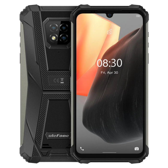 Telefon mobil Ulefone Armor 8 Pro Negru, 4G, 6.1 Waterdrop, 6GB RAM, 128GB ROM, Android 11, Helio P60, NFC, IP68, 5580mAh, Dual SIM