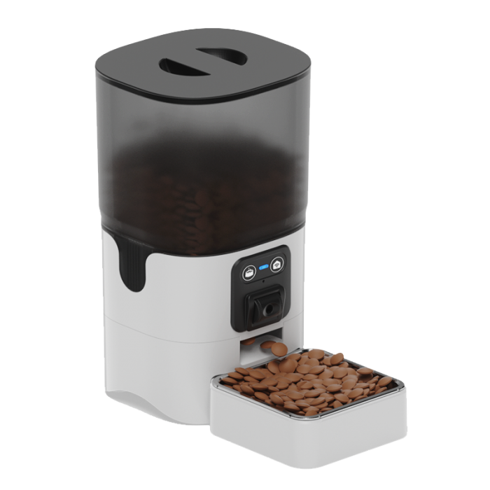 Automatic feeder for pets iHunt Smart Pet Feeder 6L Cam, Programmable, Two-Way Talk, Multifunctional, iHuntHome App, Gate Control, Dual 6L Feeding, White. [2]