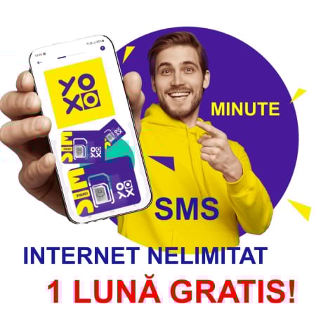 Noutati - Cartela Sim Yoxo – 1 Luna Gratis – Minute SMS Internet Nelimitat