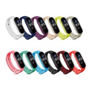 Bratara de schimb din silicon pentru smartband Xiaomi Mi Band 5 si Mi Band 6, diferite colorituri, confortabila si rezistenta [0]