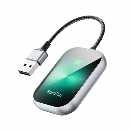 iSEN A21 Vezeték nélküli Autós Adapter Android Auto és CarPlay-hez, Zöld, USB és Type-C, Automatikus Csatlakozás, 5.8 GHz, Plug & Play [1]