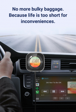 iSEN CPC1 Vezeték nélküli Autós Adapter CarPlay-hez (iOS), Fekete, 1,6 hüvelykes Kijelző Képekhez, Digitális Óra, Légfrissítő Funkció, Type-C, Automatikus Csatlakozás [7]