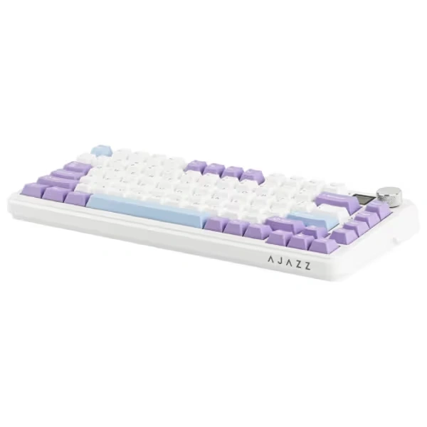 AJAZZ AK820 Max Plus Maillard Switch TFT Screen Bluetooth ,2.4G Wireless ,Wired RGB Hot-Swap, Purple-White-Blue [1]