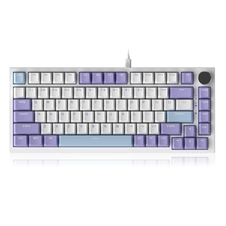 Gadgets - AJAZZ AK820 Mechanical Keyboard 75%, Wired, RGB, Sea Salt Switch, Blue-White-Purple