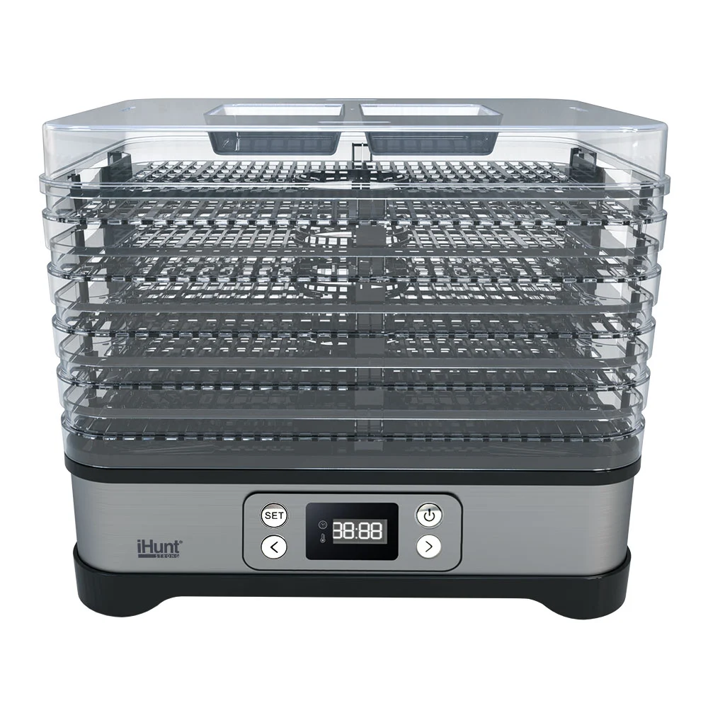 Noutati - Aparat pentru Uscat Alimente iHunt Bro 3 în 1 Dehydrator, 220W, Inox Premium, Control Temperatură, Temporizator, Menținere la Cald, Oprire Automată