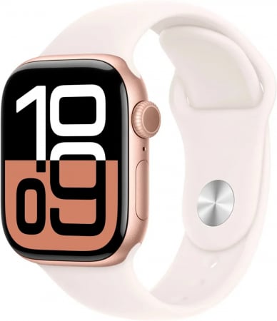 Bratari si Ceasuri Sport - Apple Watch Aluminium Case GPS 42mm Rose Gold - Sport Band Starlight S/M