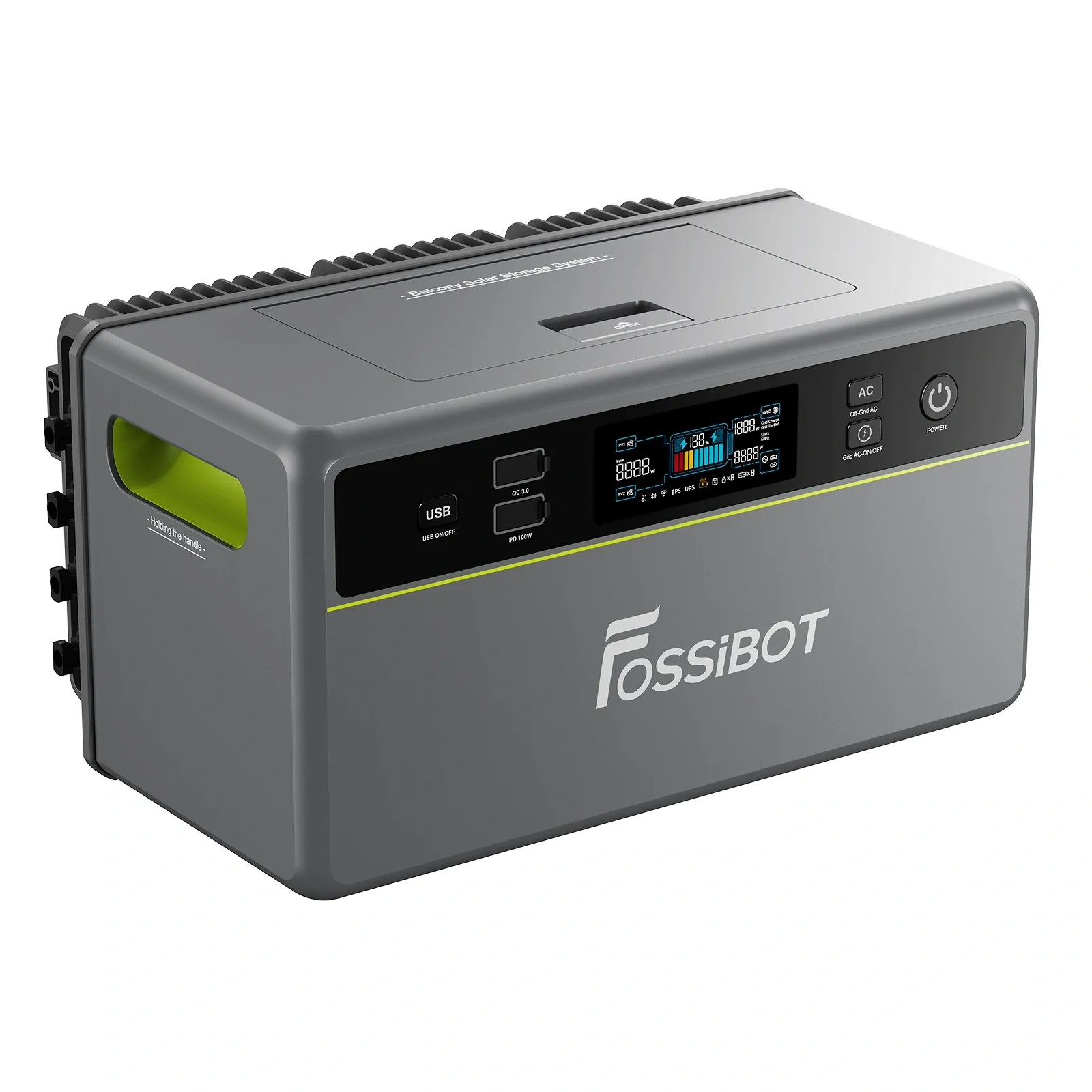 FOSSiBOT FBP1200 Energy Storage Battery, 1958Wh LiFePO4, 1200W Output, 2000W Solar Input, Bluetooth, WiFi, IP65 [3]