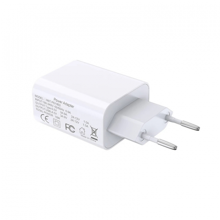 Incarcator Bluedio HNT-PD1802 Alb de 18W cu USB-A si USB Type-C [1]