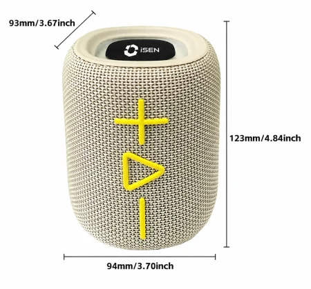 Boxă Portabilă iSEN S360, Alb, Bluetooth 5.4, TWS, 8W, RGB Light, USB/TF, Hands-Free, Hi-Fi Sound, 1500mAh [1]