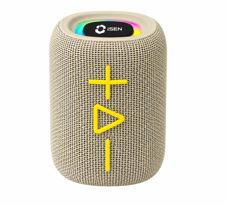 Hordozható hangszórók - iSEN S360 Hordozható Hangszóró, Fehér, Bluetooth 5.4, TWS, 8W, RGB Fény, USB/TF, Hands-Free, Hi-Fi Hangzás, 1500mAh