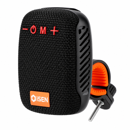 iSEN - Boxă Portabilă Bluetooth iSEN 392, Negru, 5W, Bluetooth 5.3, IPX5, Sunet Stereo 360°, Montare Rapidă pe Ghidon Bicicletă sau Trotinetă Electrică, Suport Inclus