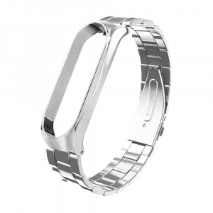 Accesorii Smartwatch - Bratara de schimb din metal cu zale mari pentru Xiaomi Mi band 5 si Mi Band 6, confortabila, eleganta si de calitate