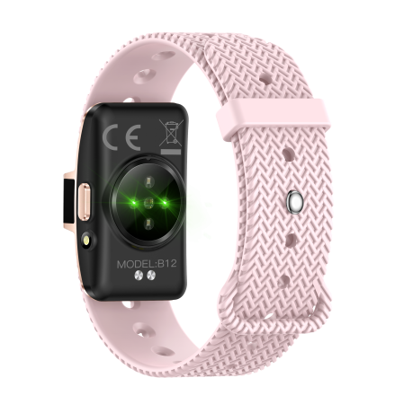 iSEN B12 Smart Band, Pink, 0.80”, Bluetooth 5.3, Heart Rate, SpO2, Sleep Monitoring, Sports Modes, IP68, NxWear, 130mAh Battery, 10–15 Days Battery Life [1]