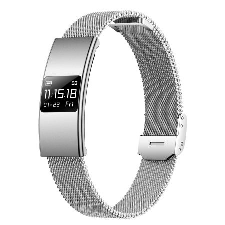 iSEN - Brățară Inteligentă iSEN B9, Silver, 0.66" OLED, Bluetooth 5.3, Monitor Ritm Cardiac, SpO2, HRV, Monitorizare Somn, IPX8