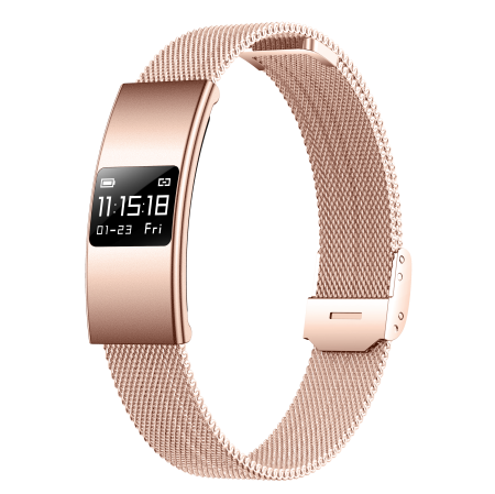 iSEN - Brățară Inteligentă iSEN B9, Roz, 0.66" OLED, Bluetooth 5.3, Monitor Ritm Cardiac, SpO2, HRV, Monitorizare Somn, IPX8