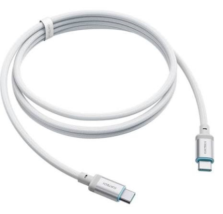 Hírek - Cuktech USB dupla Type-C adatkábel, Feher, 1.5m, gyorstöltés 240W, szövetkárpittal, 480Mbps