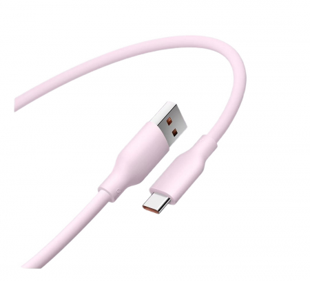 Phone accessories - Xiaomi 6A USB-A to USB Type-C data cable Pink, 2m, fast charging 120W, made of silicone, 480Mbps